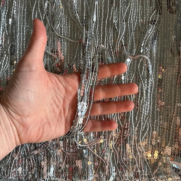 Silver Sequin Mini Skirt - Picture 4 of 4